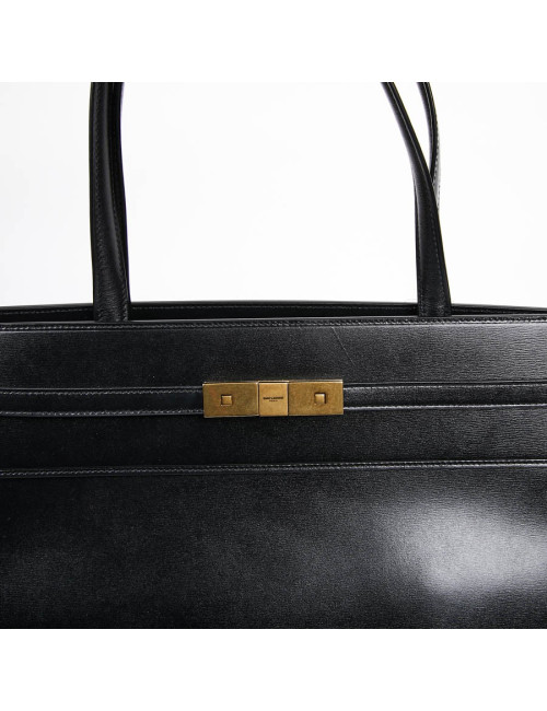 Sac Manhattan SAINT LAURENT medium shopping en cuir noir