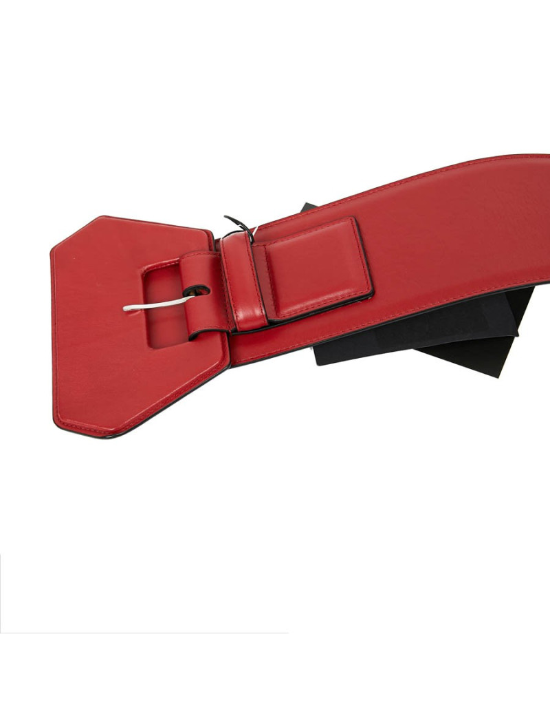 Large ceinture SAINT LAURENT en cuir rouge 
