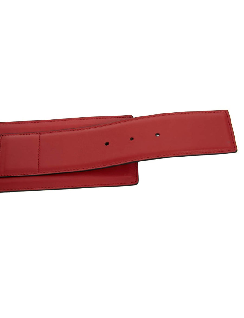 Large ceinture SAINT LAURENT en cuir rouge 