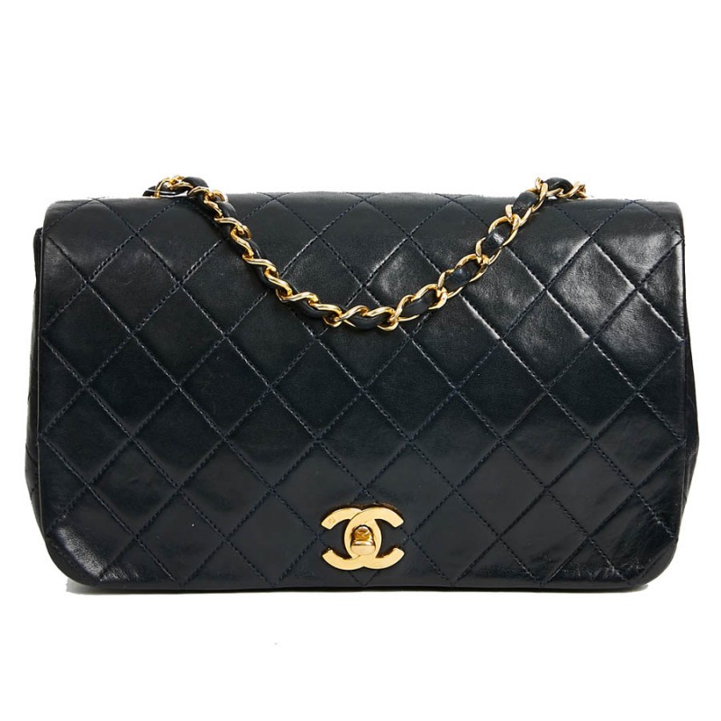 Chanel Vintage Black Quilted Lambskin Mini Classic Single Flap Gold Hardware, 1989-1991 (Very Good), Womens Handbag