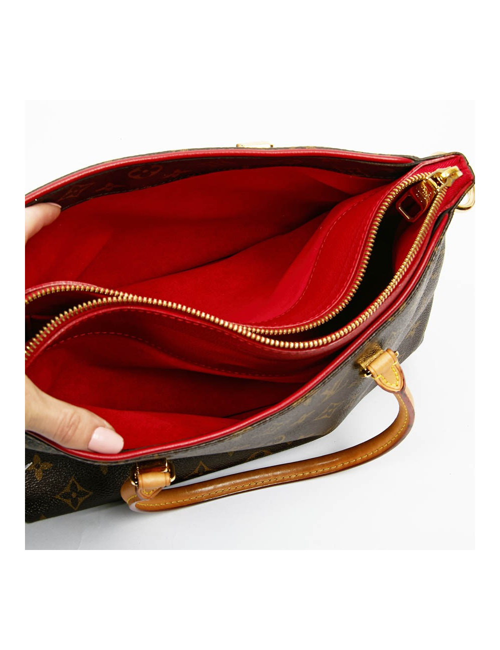 Sac LOUIS VUITTON Pallas MM Monogram et cuir rouge