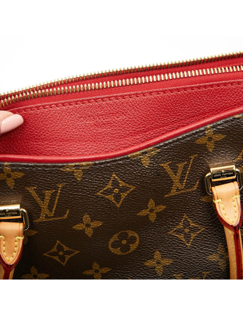 Sac LOUIS VUITTON Pallas MM Monogram et cuir rouge