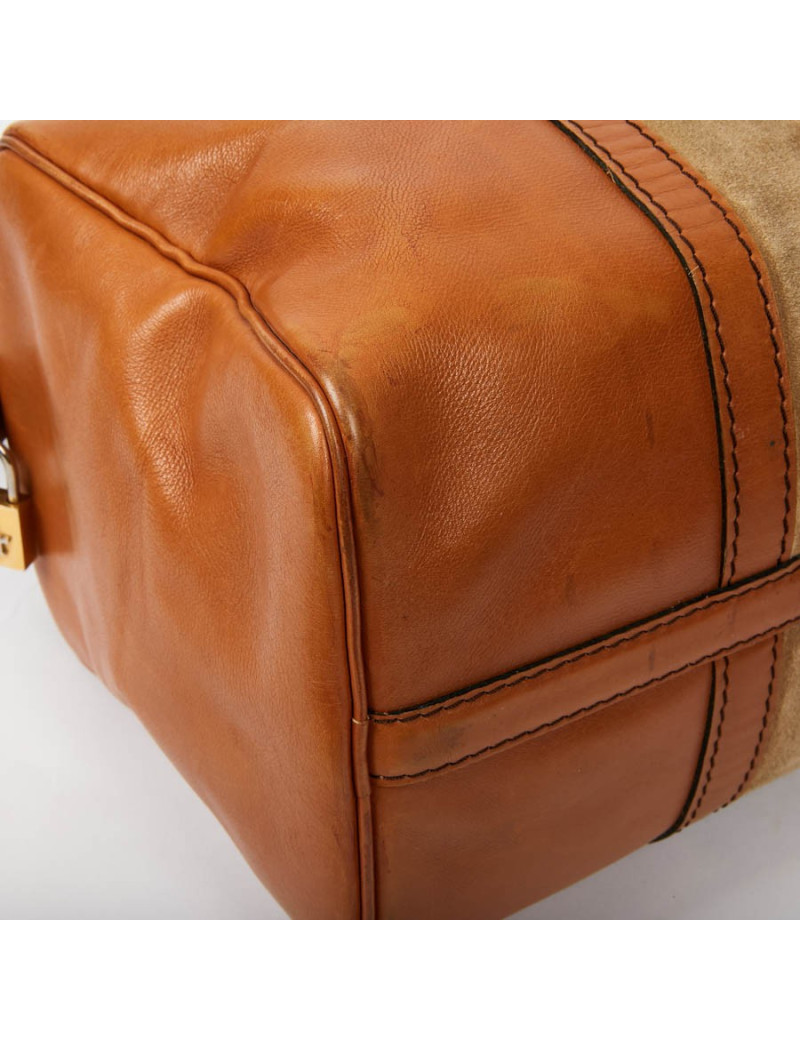 Speedy DIOR en cuir et daim beige Vintage