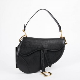 DIOR Saddle Bag in Black Leather
