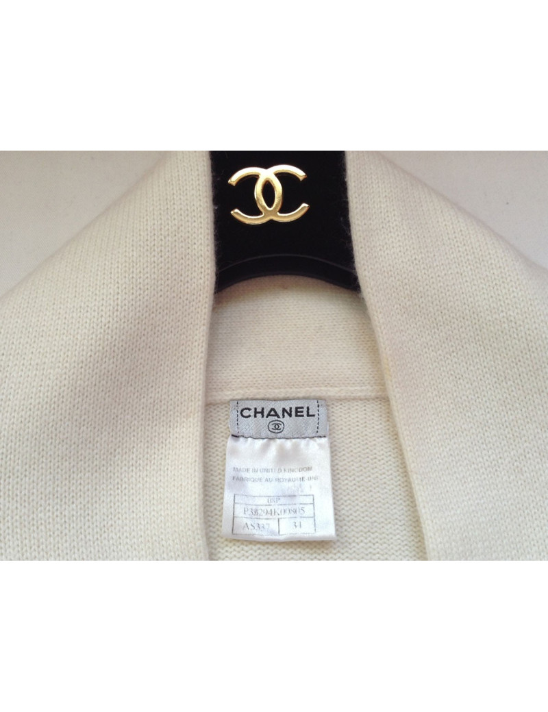 Cardigan CHANEL en cachemire beige 