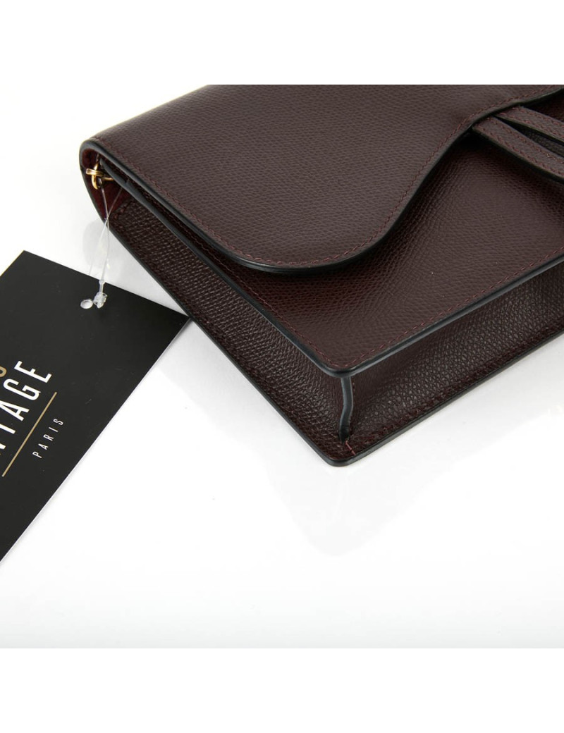 Pochette Saddle DIOR en cuir grainé