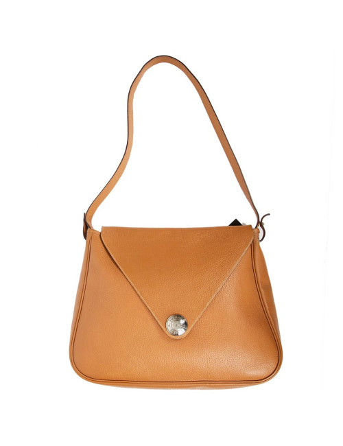 Sac Christine HERMES cuir grainé gold 