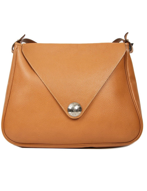 Sac Christine HERMES cuir grainé gold 