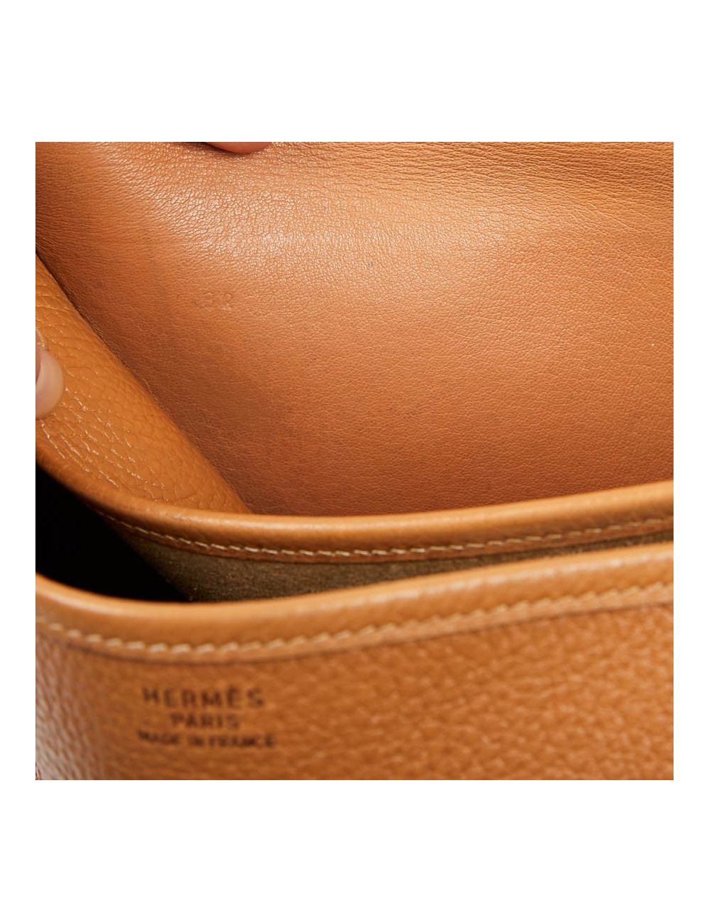 Sac Christine HERMES cuir grainé gold 