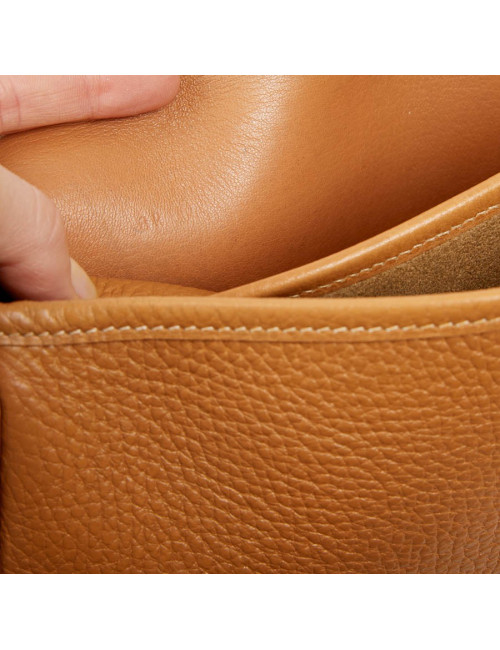 Sac Christine HERMES cuir grainé gold 