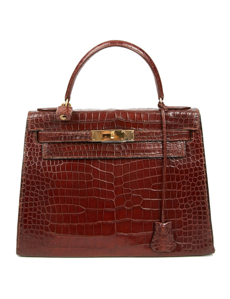 Kelly 28 HERMES alligator porosus cognac