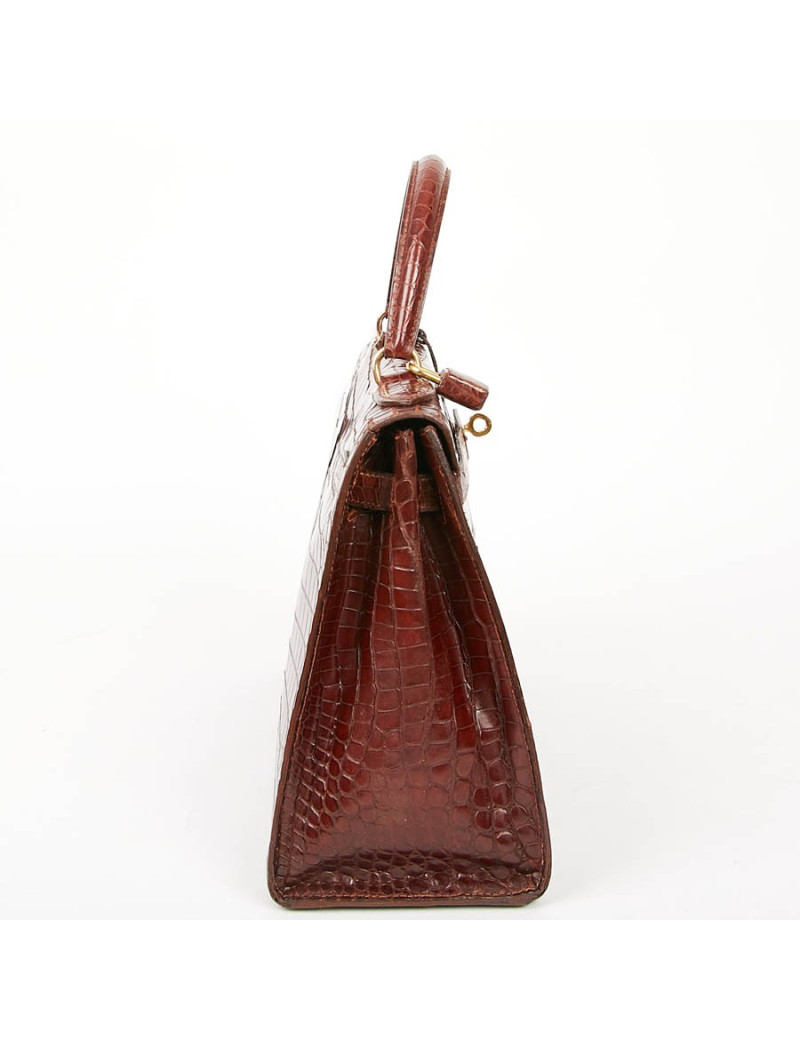 Kelly 28 HERMES alligator porosus cognac