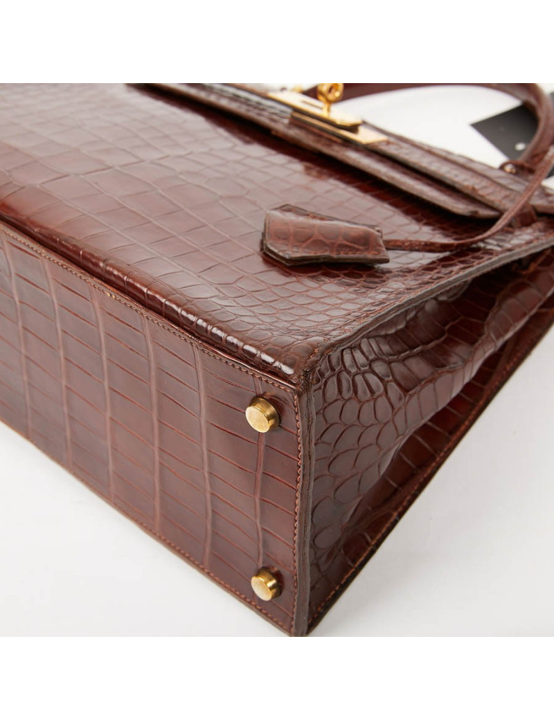 Kelly 28 HERMES alligator porosus cognac