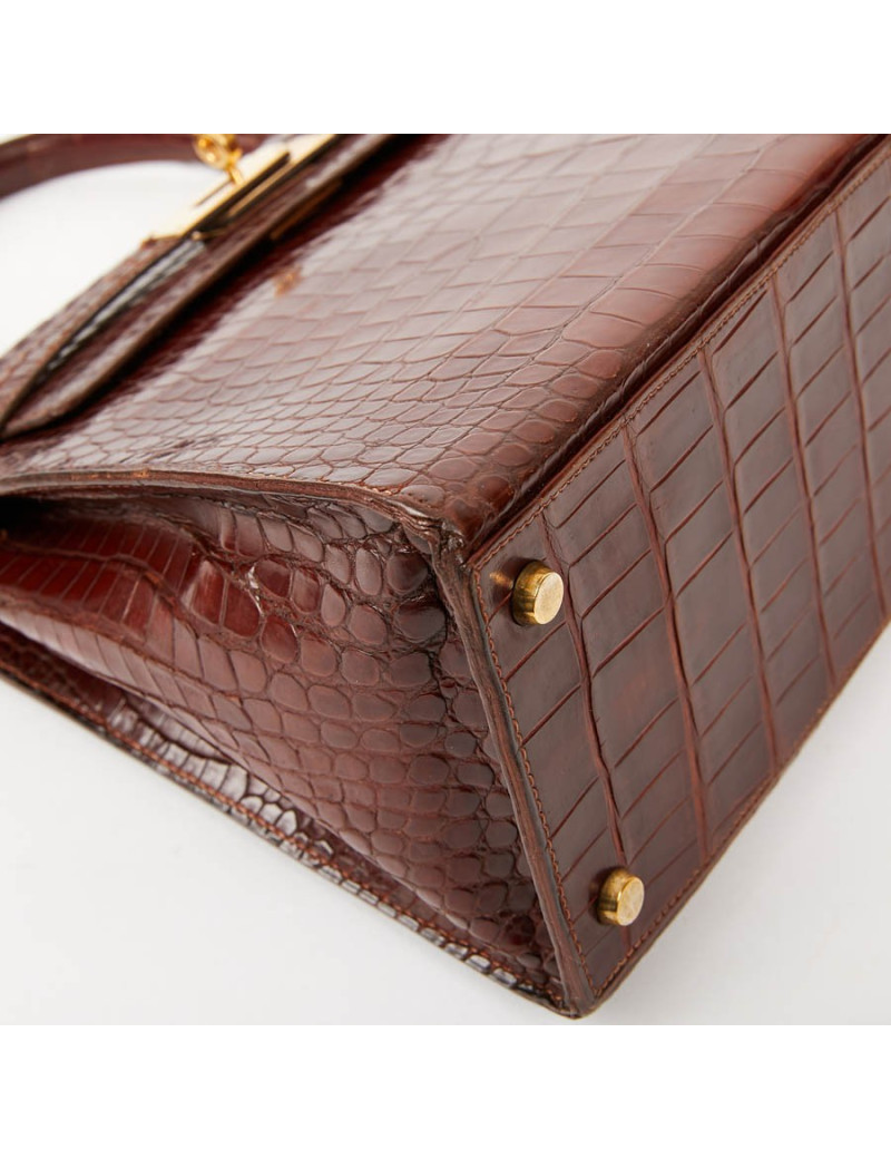 Kelly 28 HERMES alligator porosus cognac