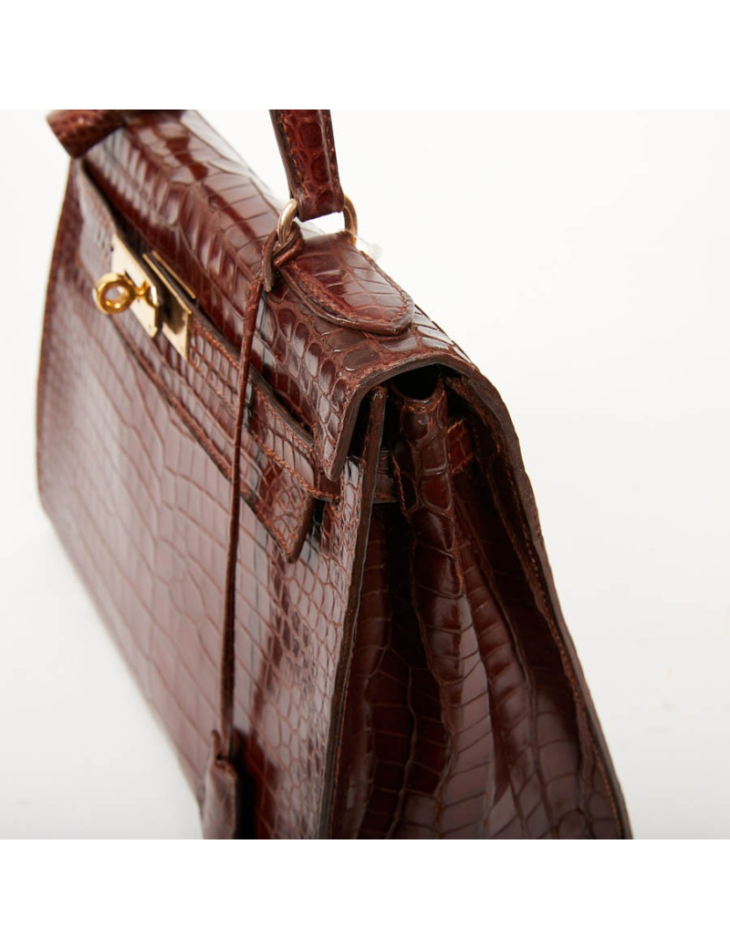 Kelly 28 HERMES alligator porosus cognac
