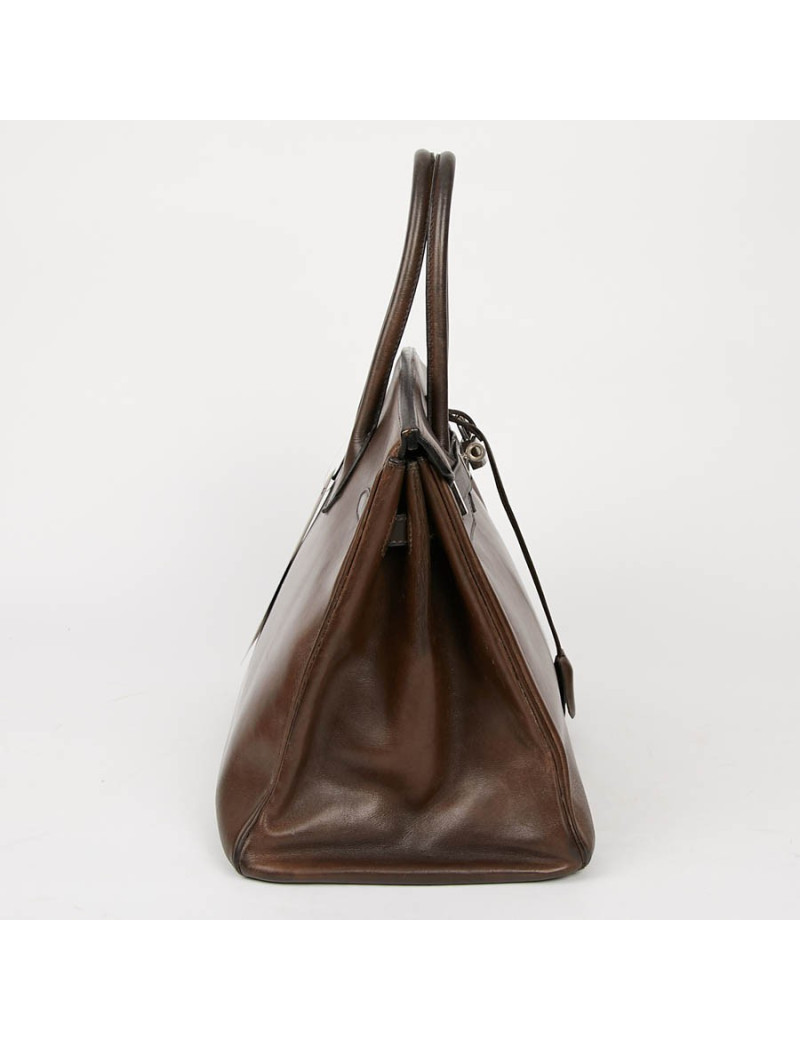 Birkin 35 HERMES occasion cuir Barenia marron
