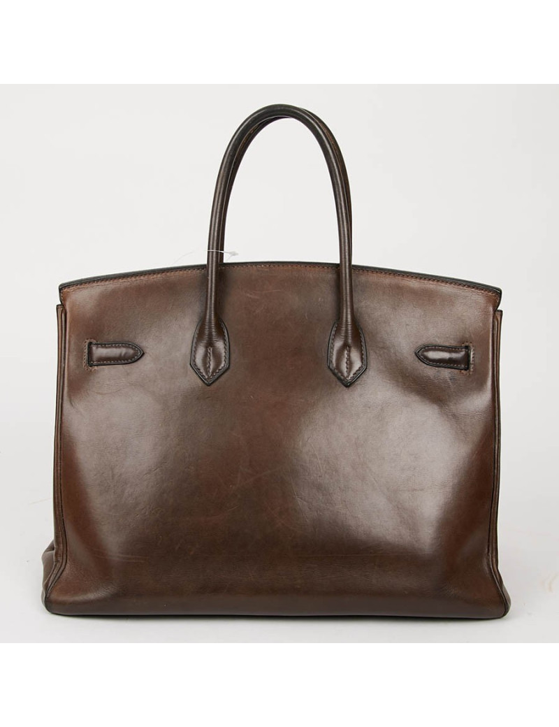 Birkin 35 HERMES occasion cuir Barenia marron