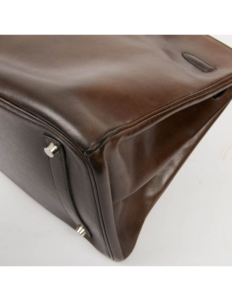 Birkin 35 HERMES occasion cuir Barenia marron
