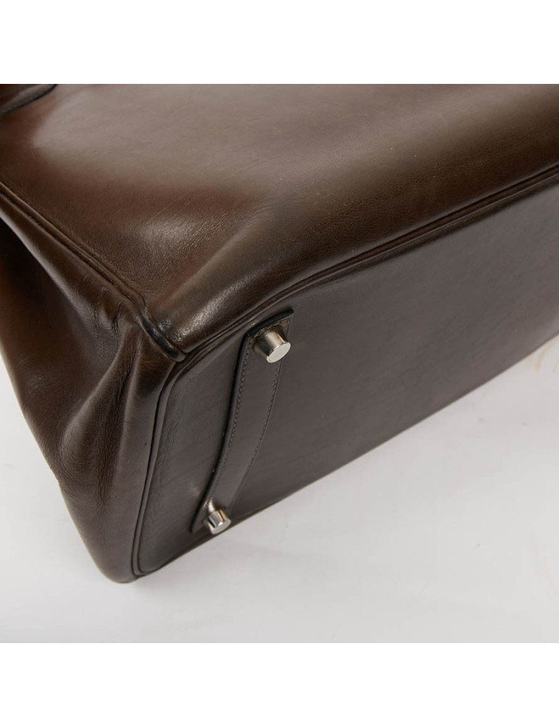 Birkin 35 HERMES occasion cuir Barenia marron