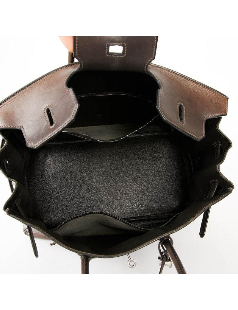 Birkin 35 HERMES occasion cuir Barenia marron