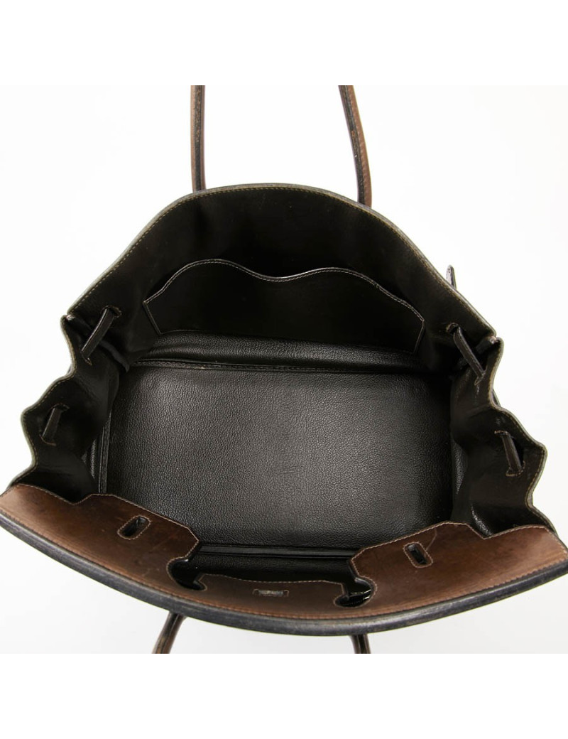 Birkin 35 HERMES occasion cuir Barenia marron