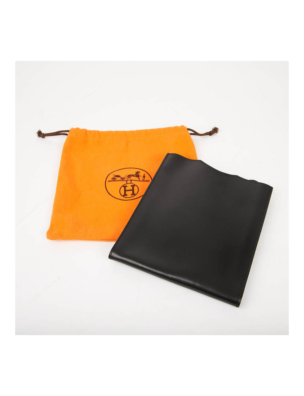 Pochette Omnitou HERMES cuir box noir