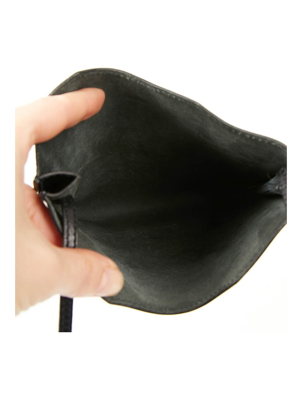 Pochette Omnitou HERMES cuir box noir