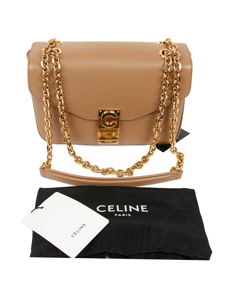 Sac C Celine cuir d'agneau beige