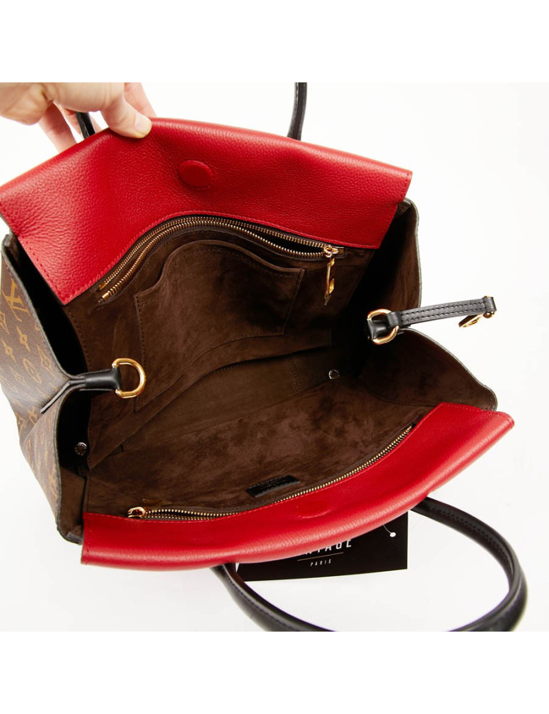 Sac LOUIS VUITTON Tote W en toile Monogram et cuir rouge