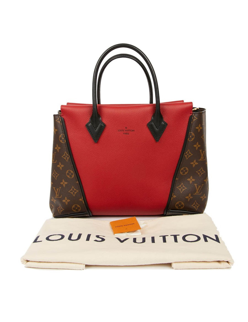 Sac LOUIS VUITTON Tote W en toile Monogram et cuir rouge