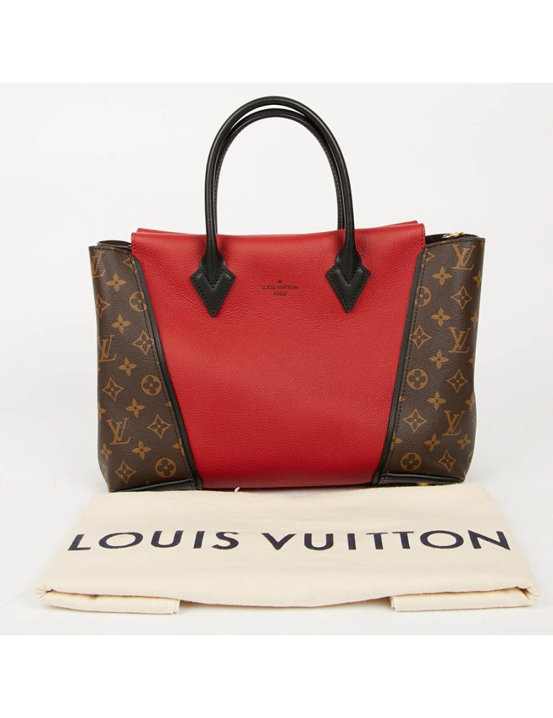 Sac LOUIS VUITTON Tote W en toile Monogram et cuir rouge