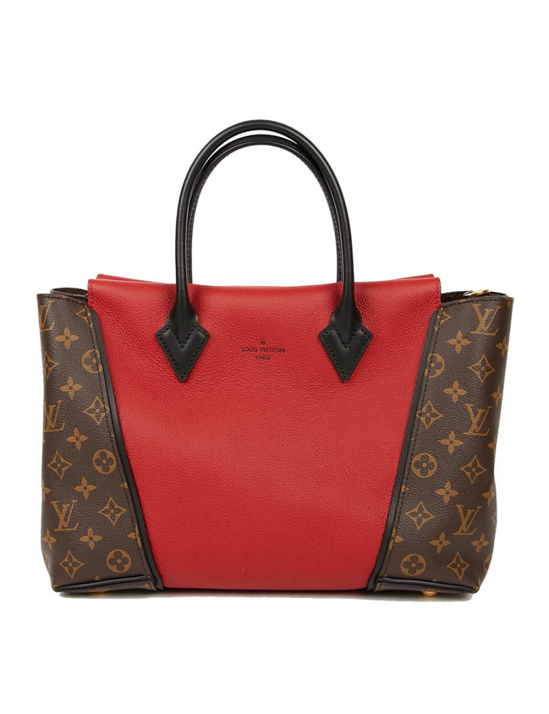 Sac LOUIS VUITTON Tote W en toile Monogram et cuir rouge