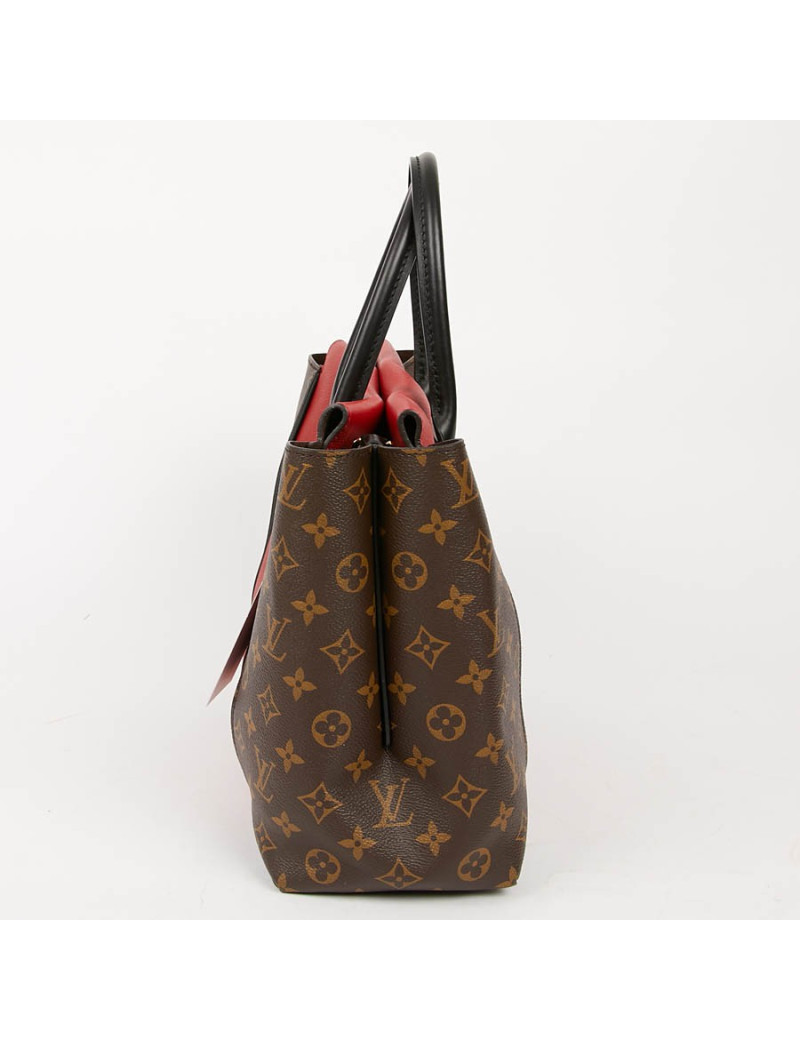 Sac LOUIS VUITTON Tote W en toile Monogram et cuir rouge