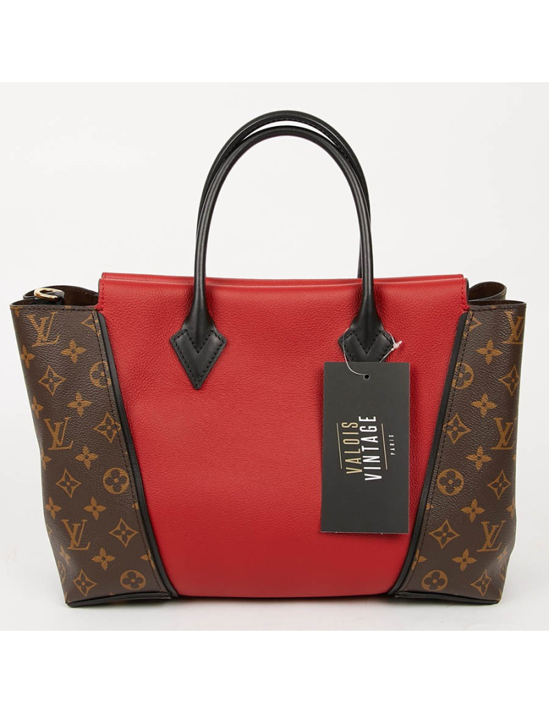 Sac LOUIS VUITTON Tote W en toile Monogram et cuir rouge