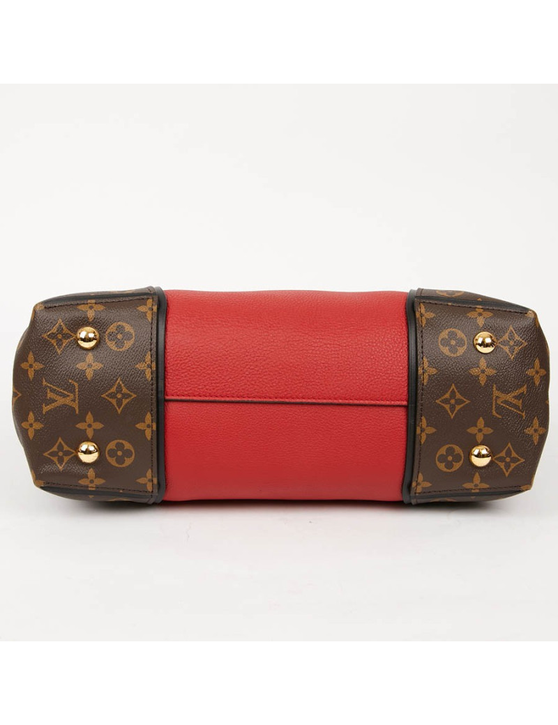 Sac LOUIS VUITTON Tote W en toile Monogram et cuir rouge