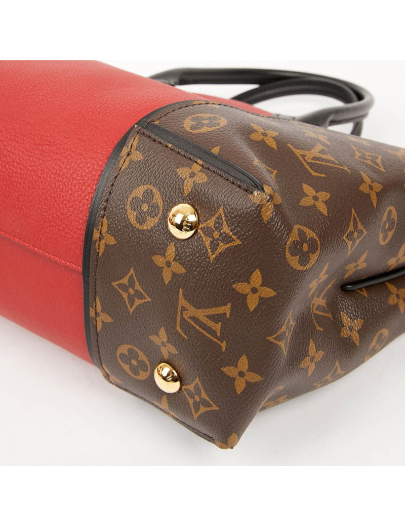 Sac LOUIS VUITTON Tote W en toile Monogram et cuir rouge