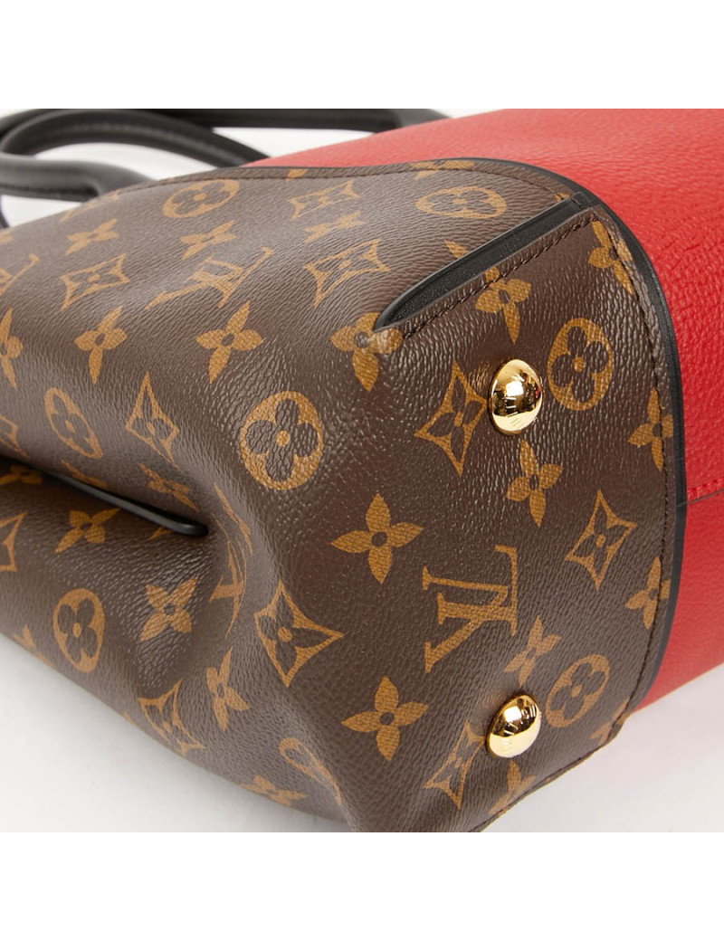 Sac LOUIS VUITTON Tote W en toile Monogram et cuir rouge