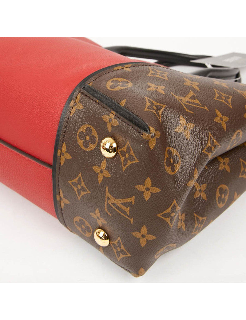 Sac LOUIS VUITTON Tote W en toile Monogram et cuir rouge