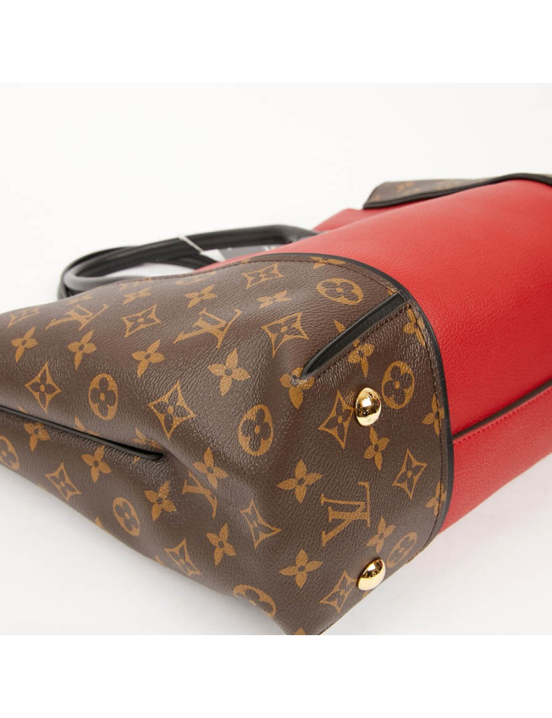 Sac LOUIS VUITTON Tote W en toile Monogram et cuir rouge