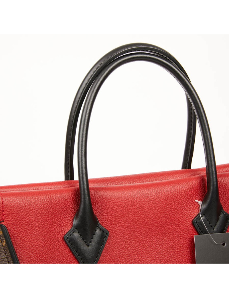 Sac LOUIS VUITTON Tote W en toile Monogram et cuir rouge