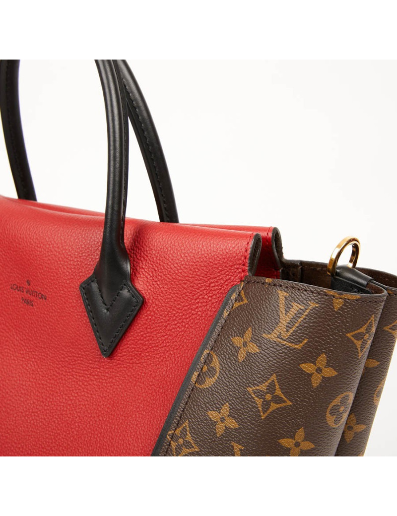 Sac LOUIS VUITTON Tote W en toile Monogram et cuir rouge