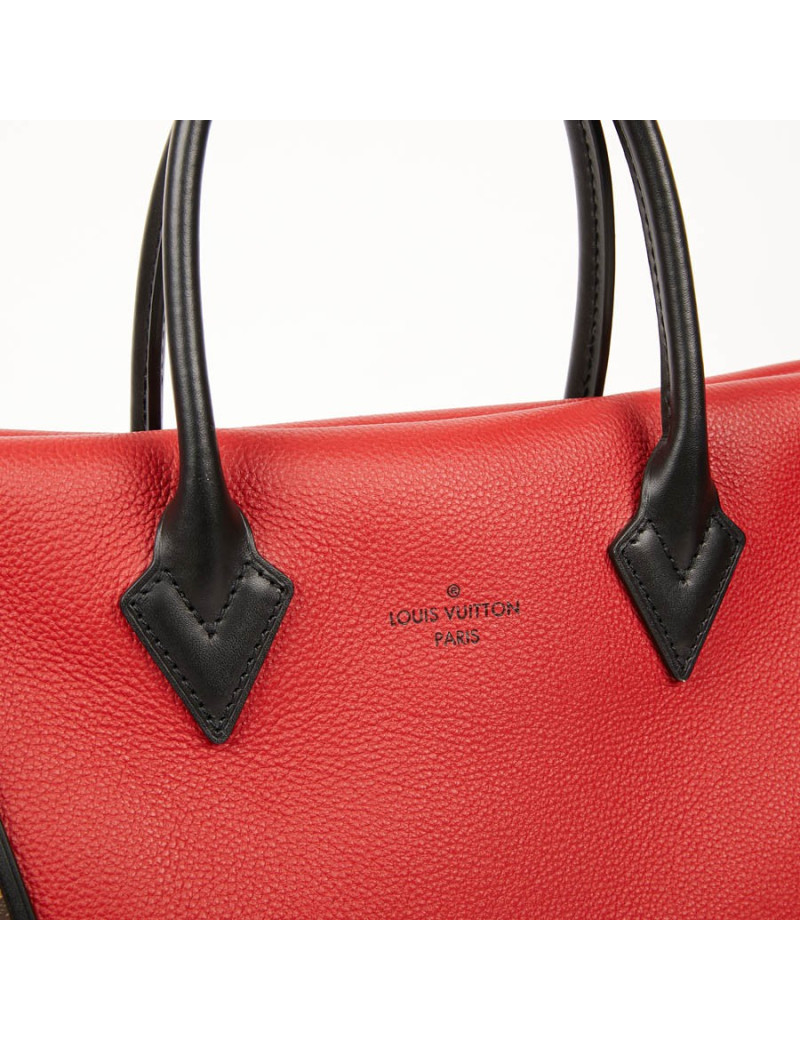 Sac LOUIS VUITTON Tote W en toile Monogram et cuir rouge
