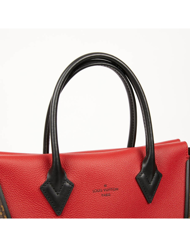 Sac LOUIS VUITTON Tote W en toile Monogram et cuir rouge
