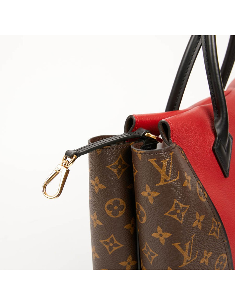Sac LOUIS VUITTON Tote W en toile Monogram et cuir rouge
