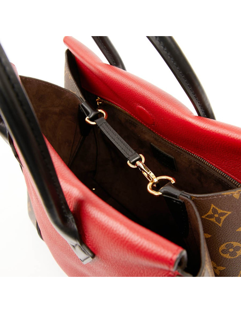 Sac LOUIS VUITTON Tote W en toile Monogram et cuir rouge