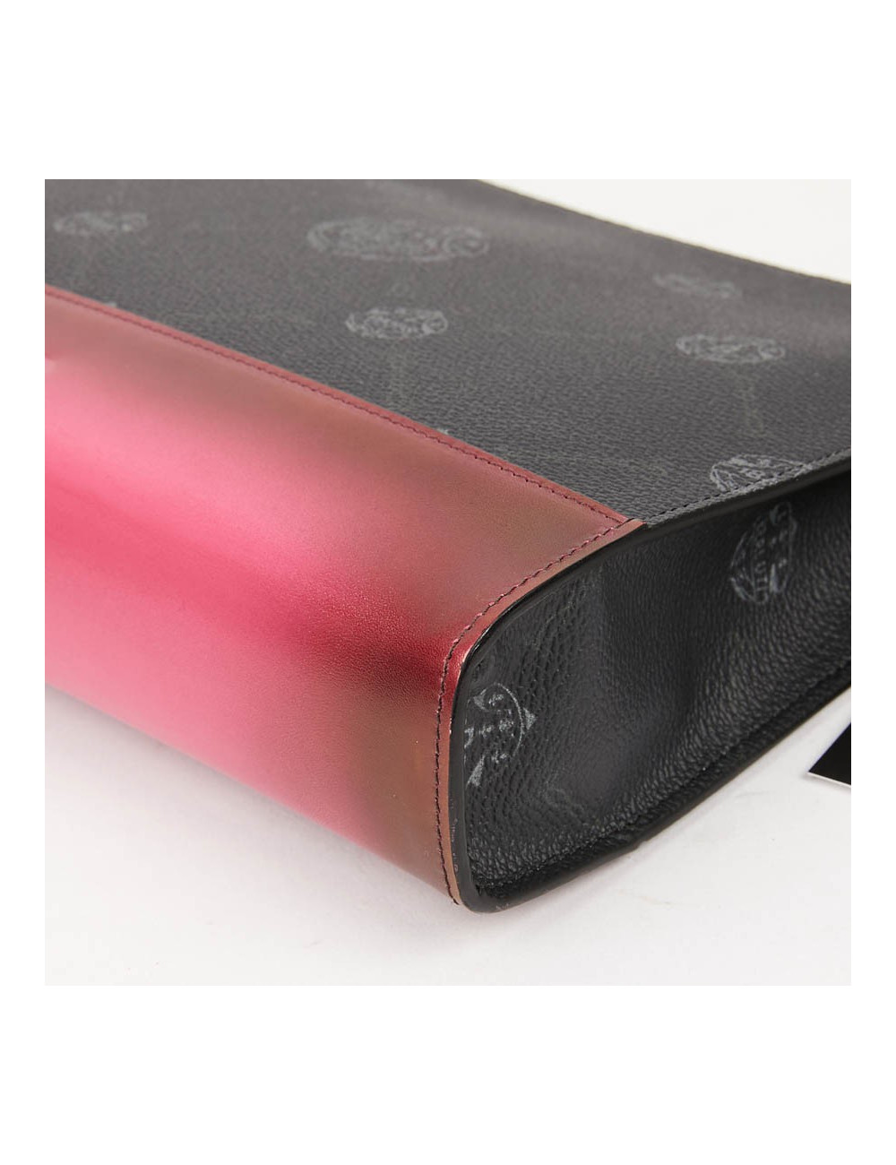 Pochette Nino BERLUTI en toile et cuir framboise