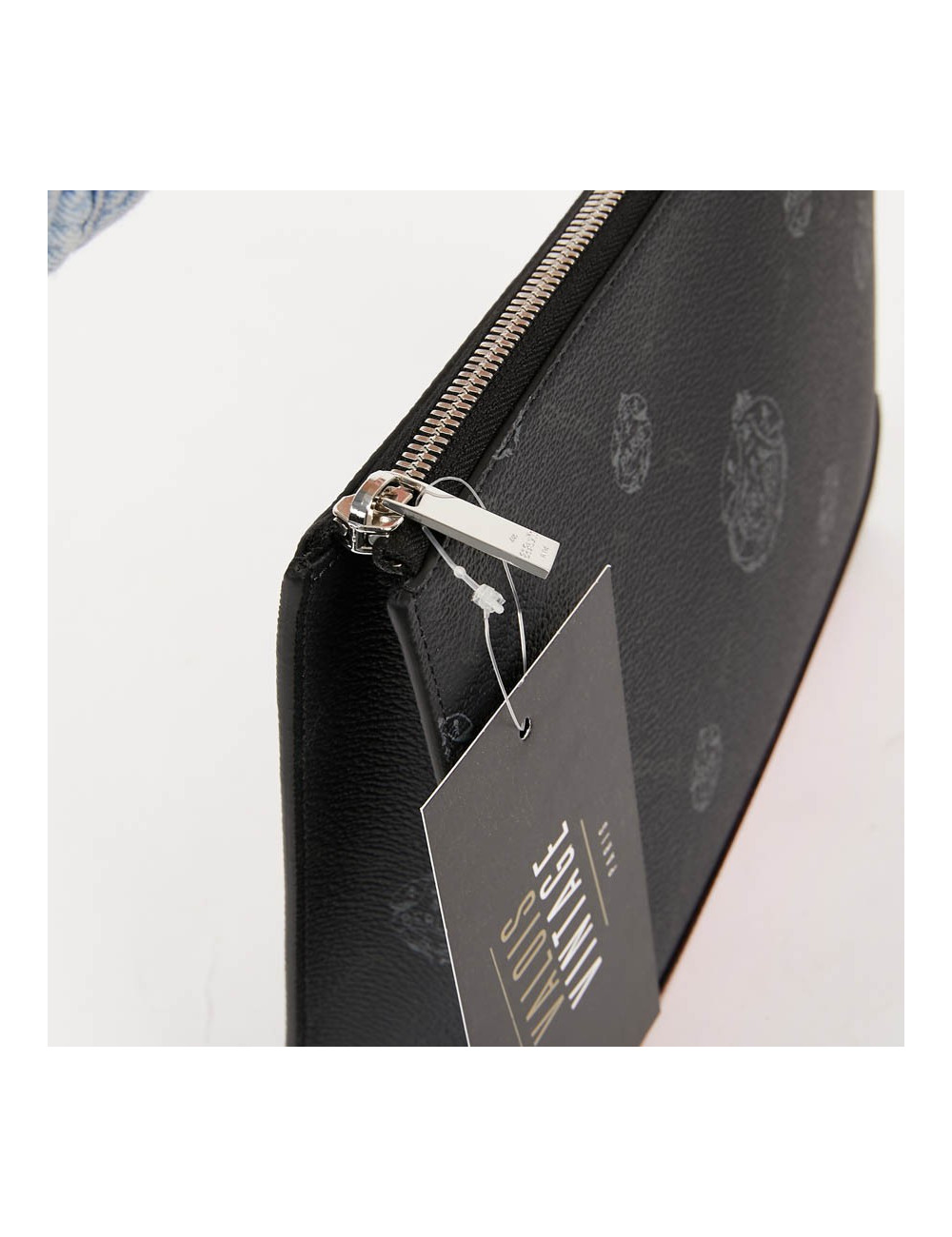 Pochette Nino BERLUTI en toile et cuir framboise