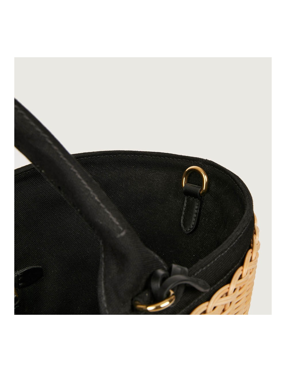 Sac Oscar PRADA en osier et doublure en tissu noir