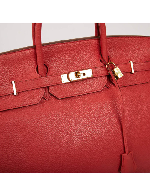 HERMES Birkin 40 Bag in Peony Togo Leather