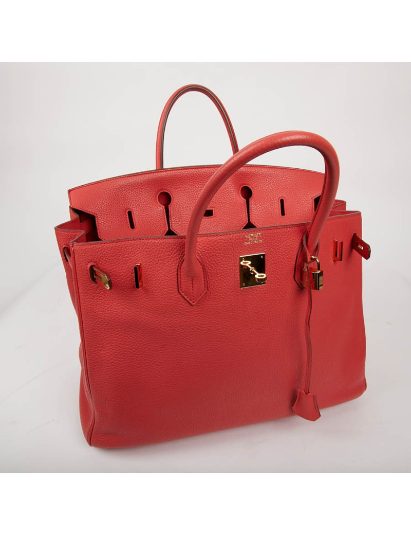 HERMES Birkin 40 Bag in Peony Togo Leather
